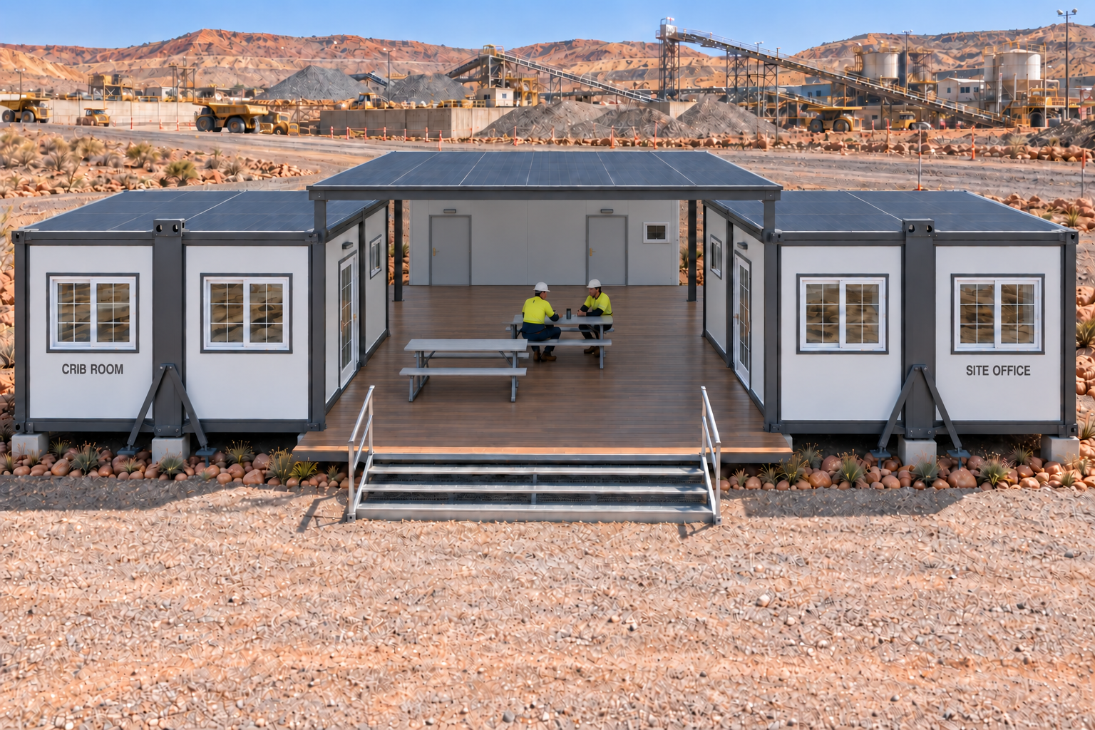 Site compound, front view